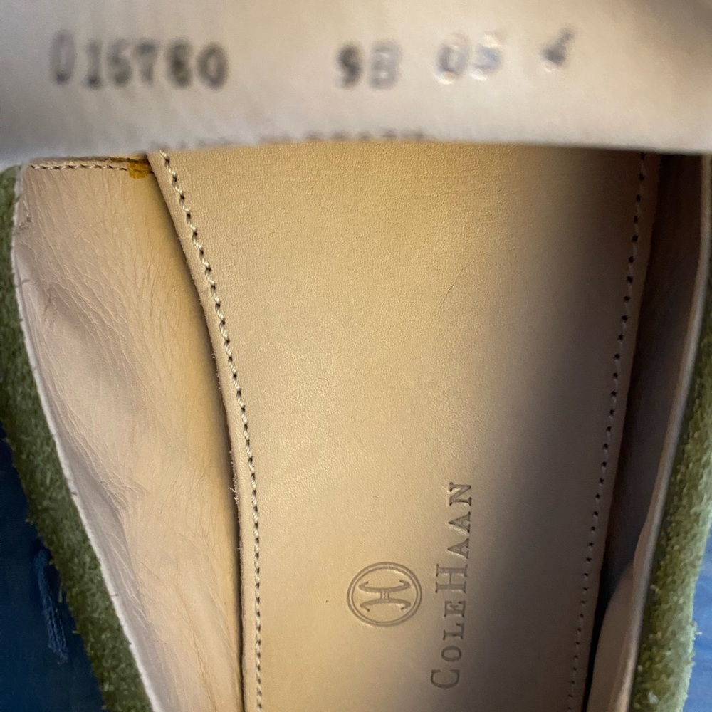 Cole Haan Women's Green Suede Loafers